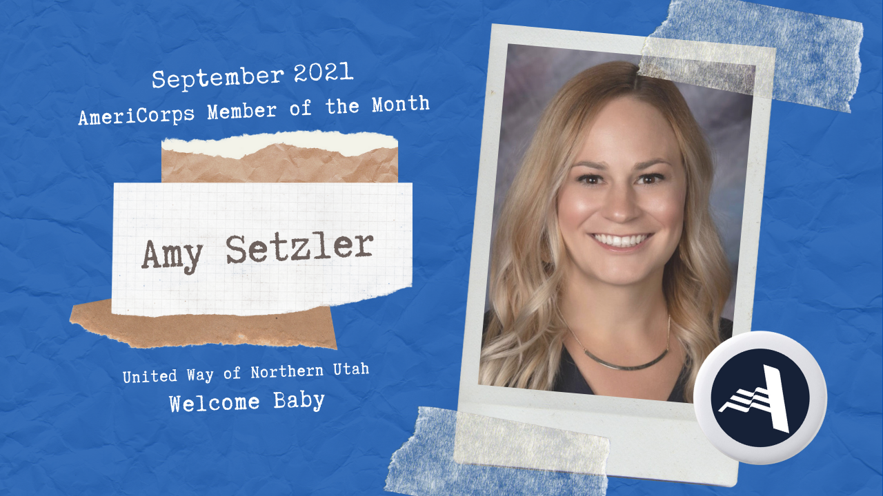 Portrait of Amy Setzler, September 2021 AmeriCorps Member of the Month, United Way of Northern Utah.