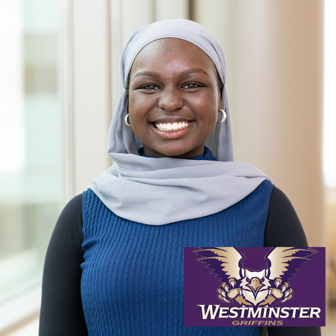 CCEC member Gloria Taylor a smiling young woman with long dark hair wearing a pink top and black cardigan against a plain gray background. Includes Weber State University's logo.